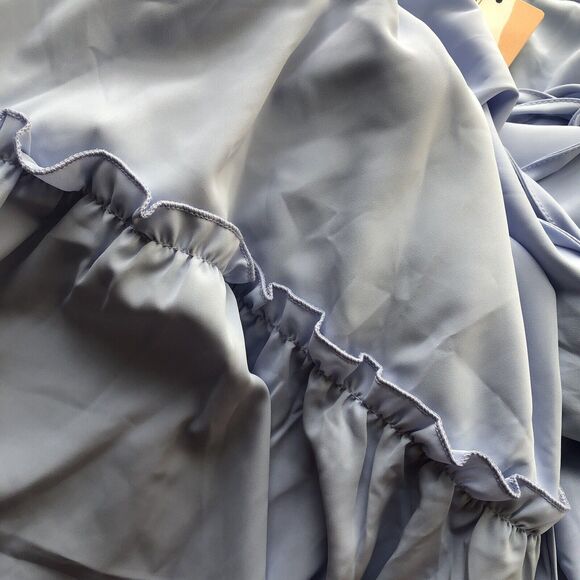 Baby Blue boho peasant long sleeve dress - Picture 14 of 16